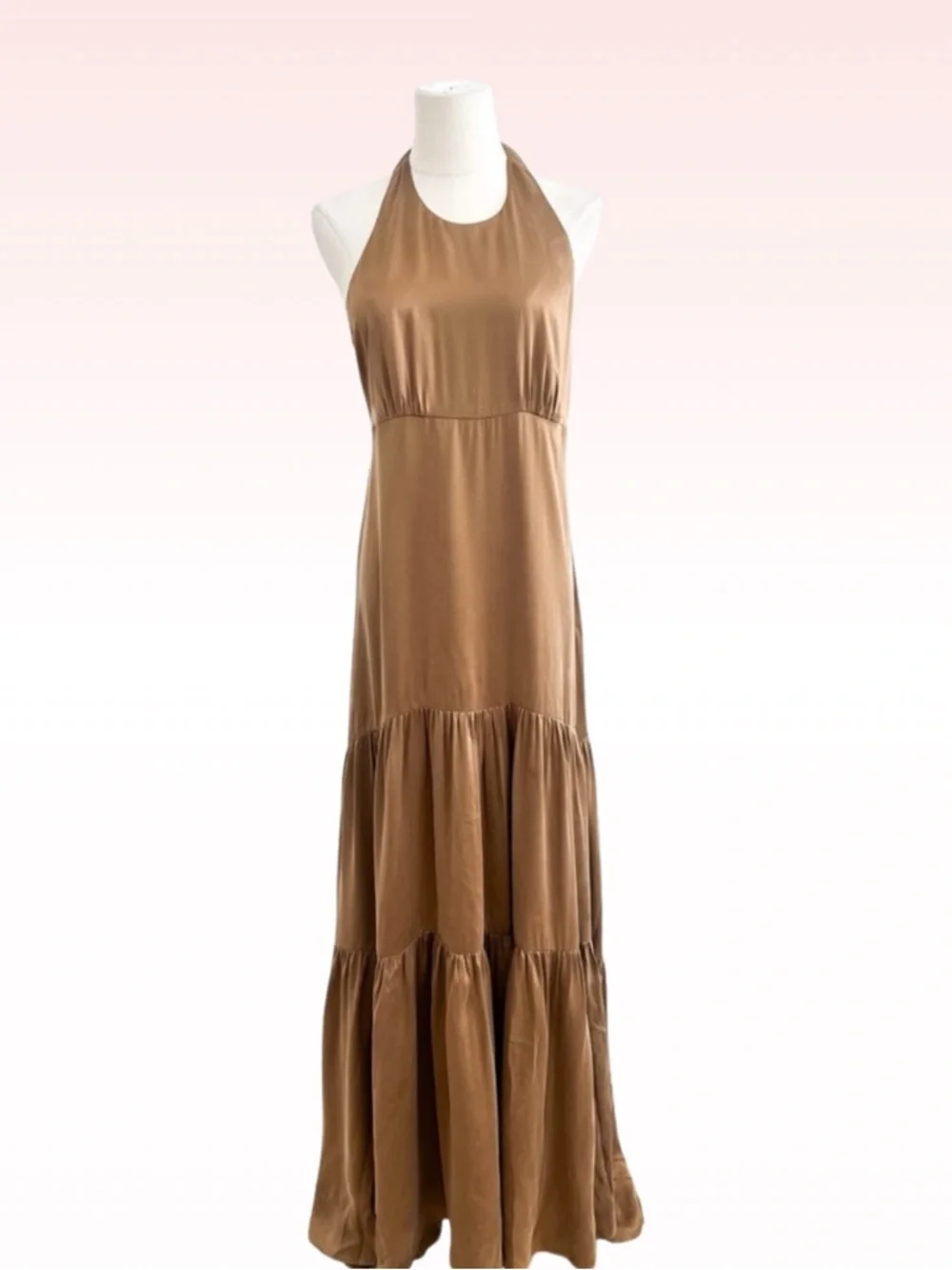 L’AGENCE Brown Talia Tiered Maxi Dress (Sz 4) - Picture 2 of 8
